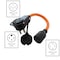 Ac Works 1.5FT 50A 14-50 Piggy-Back Plug with L14-30R Connector Adapter Cord PB1450L1430 - alternate 3